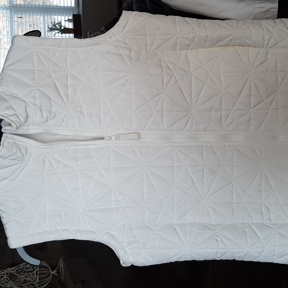 White quilted vest